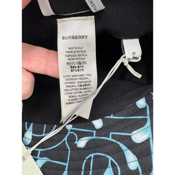 Burberry Bucket Burberry Multicolor Monogram Logo Print Cotton Bucket Hat